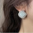 Square Rhinestone Alloy Earring 1 Pair - A3504 - Off-white - One Size