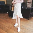 Asymmetric Ruffle-hem Long Dress