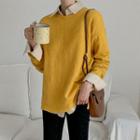 Colored Slit-side Relaxed-fit Knit Top
