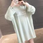 Long-sleeve Letter Mini T-shirt Dress