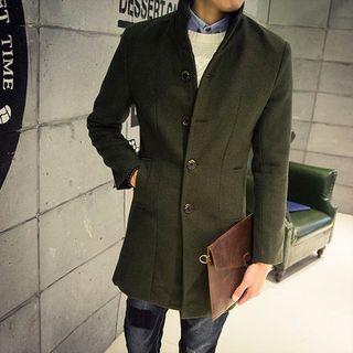 Mandarin Collar Button Coat