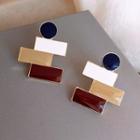 Color Block Drop Earring 1 Pair - As Shown In Figure - One Size