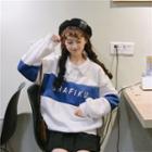 Collar Letter Print Pullover