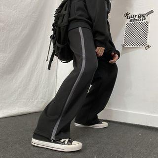 Zip Side Straight-cut Pants
