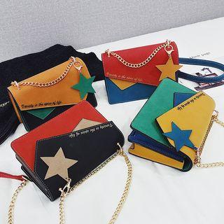 Color Block Star Accent Crossbody Bag