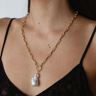 Freshwater Pearl Pendant Chain Necklace