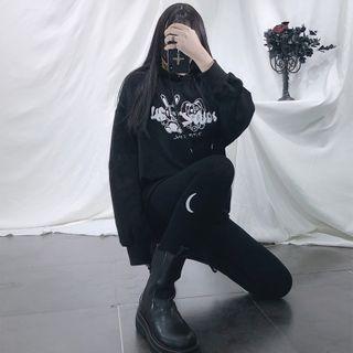 Printed Sweatshirt / Moon Print Leggings