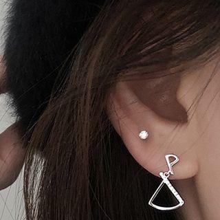 Rhinestone Cut-out Drop Earring