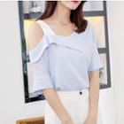 Short-sleeve Mock Two-piece Blouse