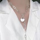 Heart Lock Pendant Sterling Silver Necklace Xl1189 - 1 Pc - Silver - One Size