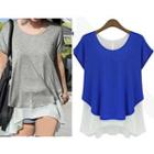 Short-sleeve Chiffon Panel T-shirt