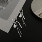 Faux Pearl Alloy Fringed Earring 1 Pair - Earring - Faux Pearl - Tassel - White - One Size