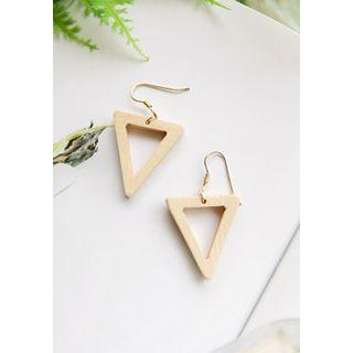 Wooden Triangle Dangle Earrings