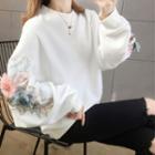 3d Flower Round-neck Sweatshirt