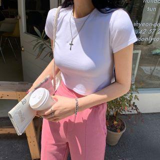 Pastel Slim-fit Cropped T-shirt