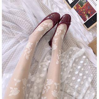 Flower Print Tights