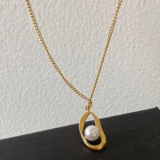 Faux Pearl Necklace E381 - Gold - One Size