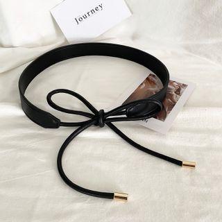 Faux Leather Front Knot Belt