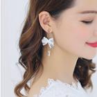 Lace Bow Faux Pearl Dangle Earring