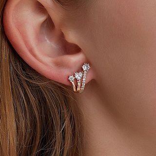 Rhinestone Alloy Layered Earring