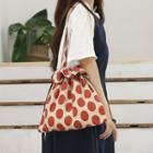 Dotted Drawstring Shopper Bag As Shown In Figure - One Size