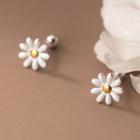 Flower Sterling Silver Earring 1 Pair - White - One Size