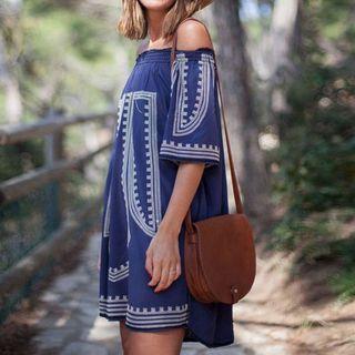 Off-shoulder Embroidered Sundress