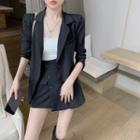 Loose-fit Blazer / Convertible Button-up Mini Skirt