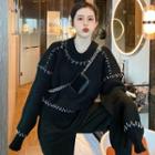 Color-block Loose-fit Sweater / Loose-fit Pants