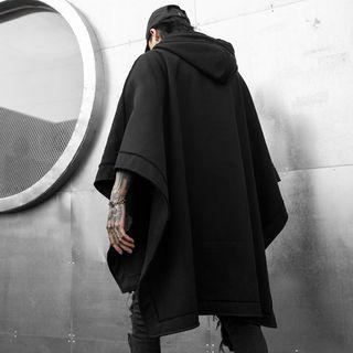 Batwing-sleeve Hoodie Black - One Size