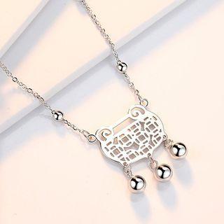 925 Sterling Silver Fringed Necklace Silver - One Size