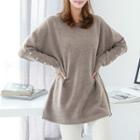 Buttoned Sleeve Long Sweater