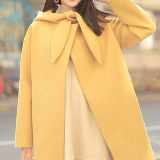 Plain Hooded Elasticized Coat