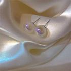 Bead Stud Earring 1 Pair - S925 Silver Needle - White - One Size