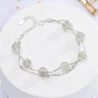 925 Sterling Silver Bead Layered Bracelet Brs155 - One Size