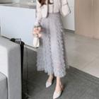 Mesh Layered Midi A-line Skirt (various Designs)
