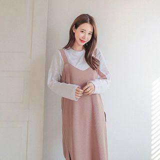 Tie-shoulder Slit-side Long Dress