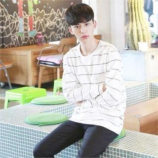 Striped Long-sleeve Cotton T-shirt