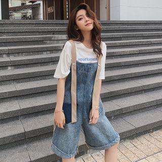 Contrast Panel Wide-leg Jumper Shorts