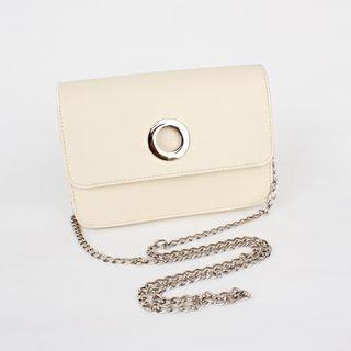 Eyelet-detail Flap Mini Shoulder Bag