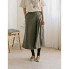 Pintuck-detail Gingham Wide-leg Pants