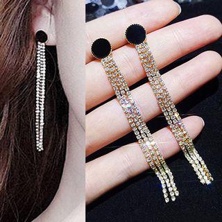 Rhinestone Tassel Earring As Shown In Figure - One Size