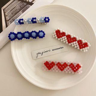 Flower / Heart Bead Hair Clip