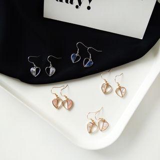 Resin Half Heart Dangle Earring