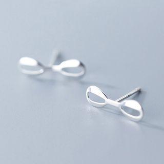 925 Sterling Silver Bow Ear Stud S925 Silver - Earring - Silver - One Size