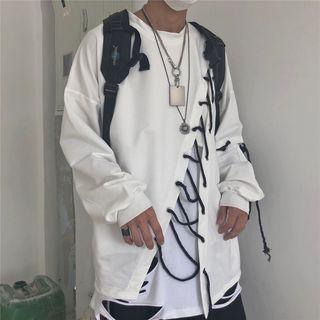 Lace Up Oversize Long-sleeve T-shirt