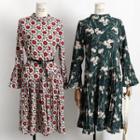 Bell Long-sleeved Printed Dress