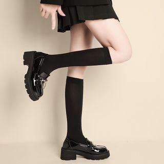 Chain Strap Platform Chunky-heel Loafers