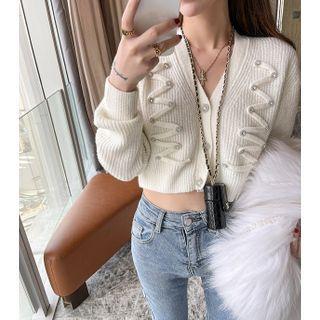 Rhinestone Cropped Cardigan