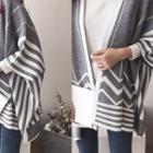 Pattern Wool Blend Poncho
